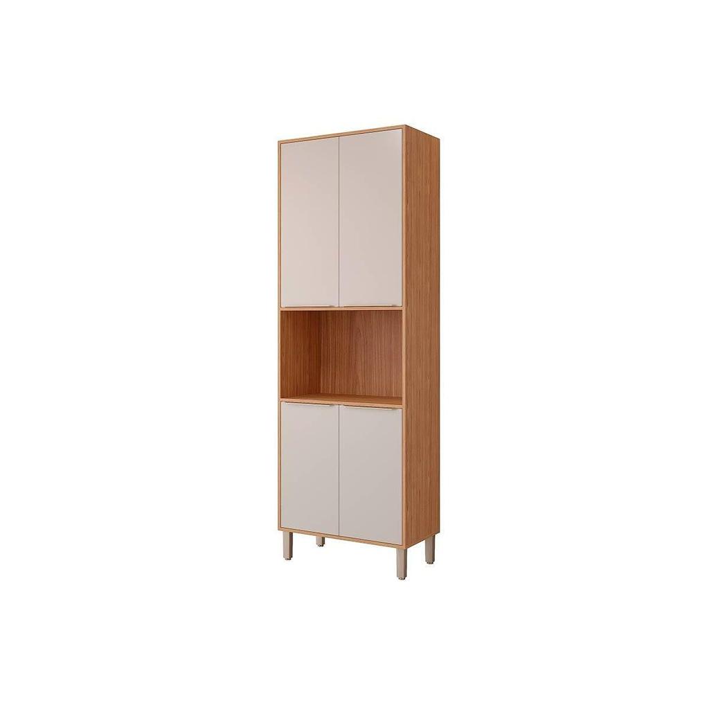 Paneleiro de Cozinha Esplêndida Torre Quente c/4 Portas 1 Forno 70cm Freijo/Off White - MGM