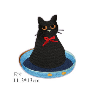 Estilo étnico tamanho grande moda gato pano adesivo bordado emblema DIY adesivo decorativo buraco reparação remendo ades