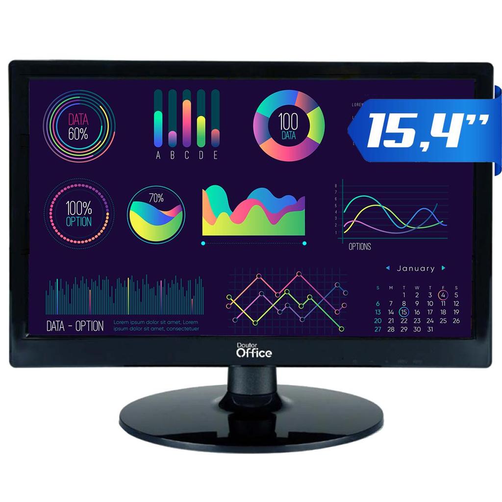 Monitor Dr. Office, 15.4 Pol, HD, 75Hz, HDMI/VGA, MDR-0501-15