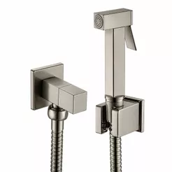 Ducha Higiênica Luxo Metal Cromado Escovado Quadrada para Banheiro Chuveirinho