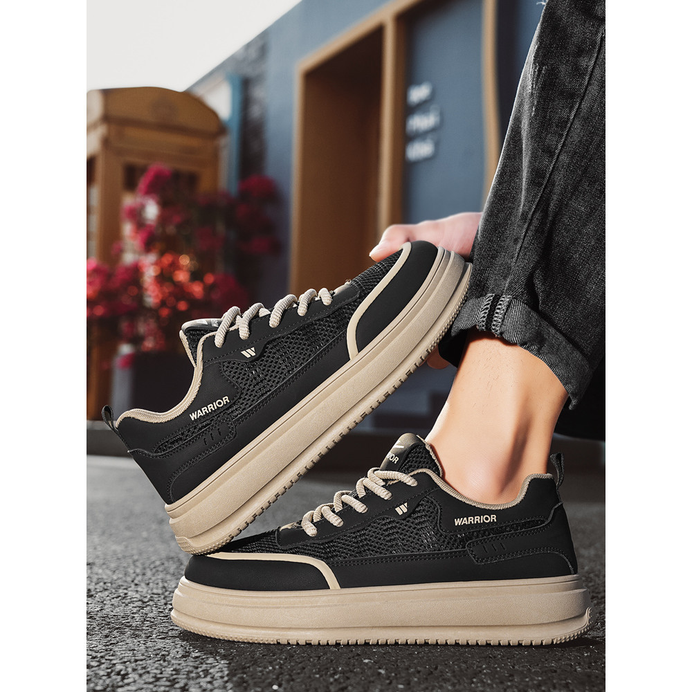 Puxar para trás sapatos masculinos verão respirável malha painel sapatos desodorante masculino esportes sapatos casuais