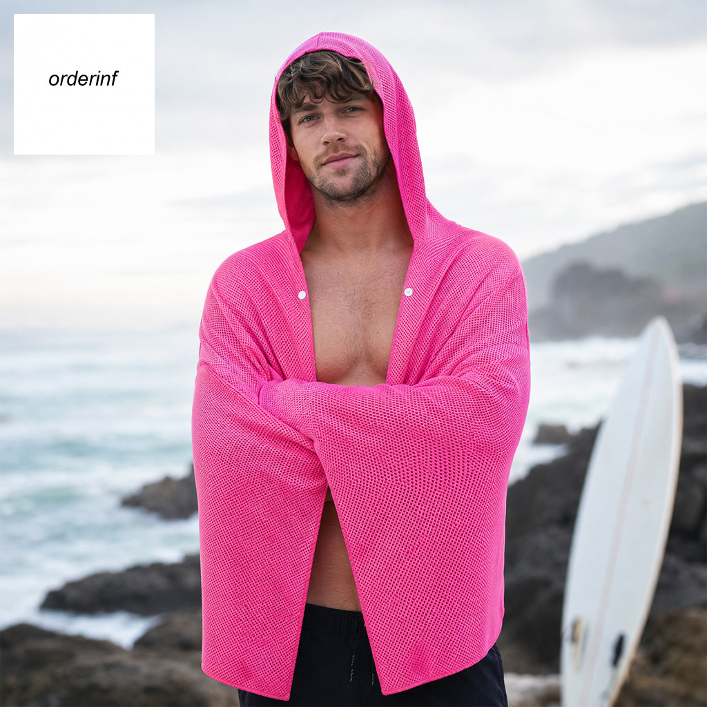 Sun Protection Cooling Cloak Towel with Hood – Instant Beach Cape for Men Women Perfect for Summer Yoga Camping Outdoo