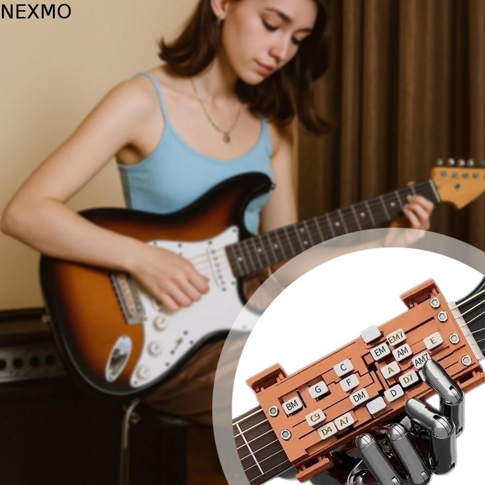 NEXMO Guitar Aid Chords Trainer , Assistente De Design Portátil Aprendendo Treinador De Acordes De Guitarra , Comutação