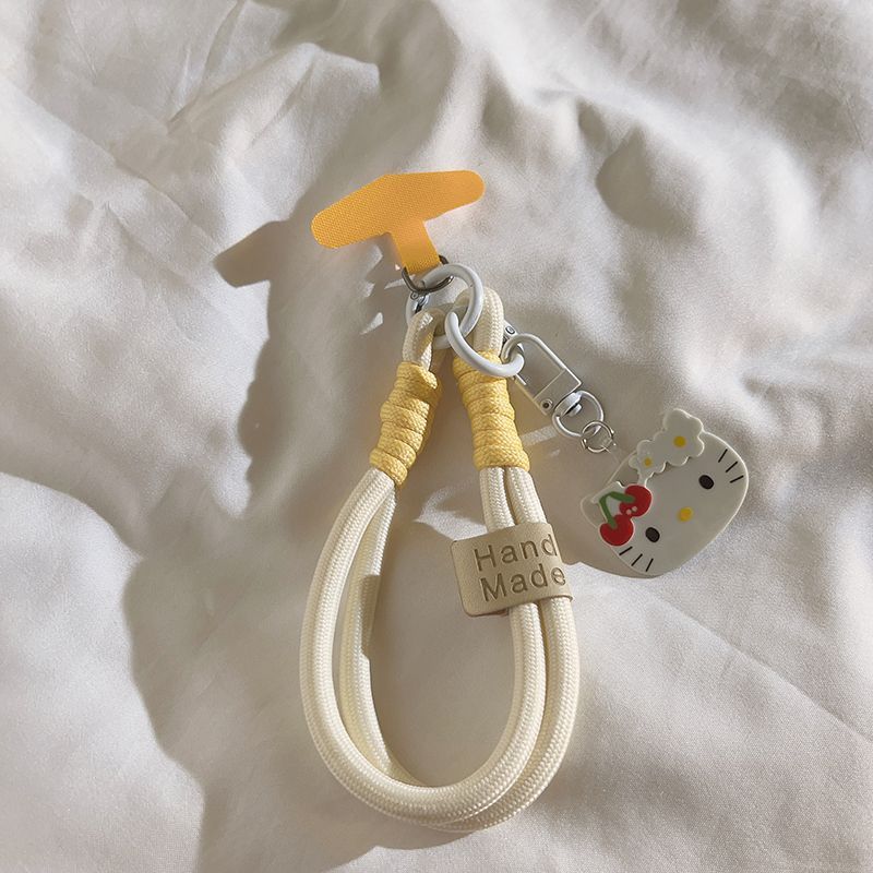 Tipo grama óculos de sol branco KT gato cordão masculino feminino dos desenhos animados mochila DIY chave cordão pingent