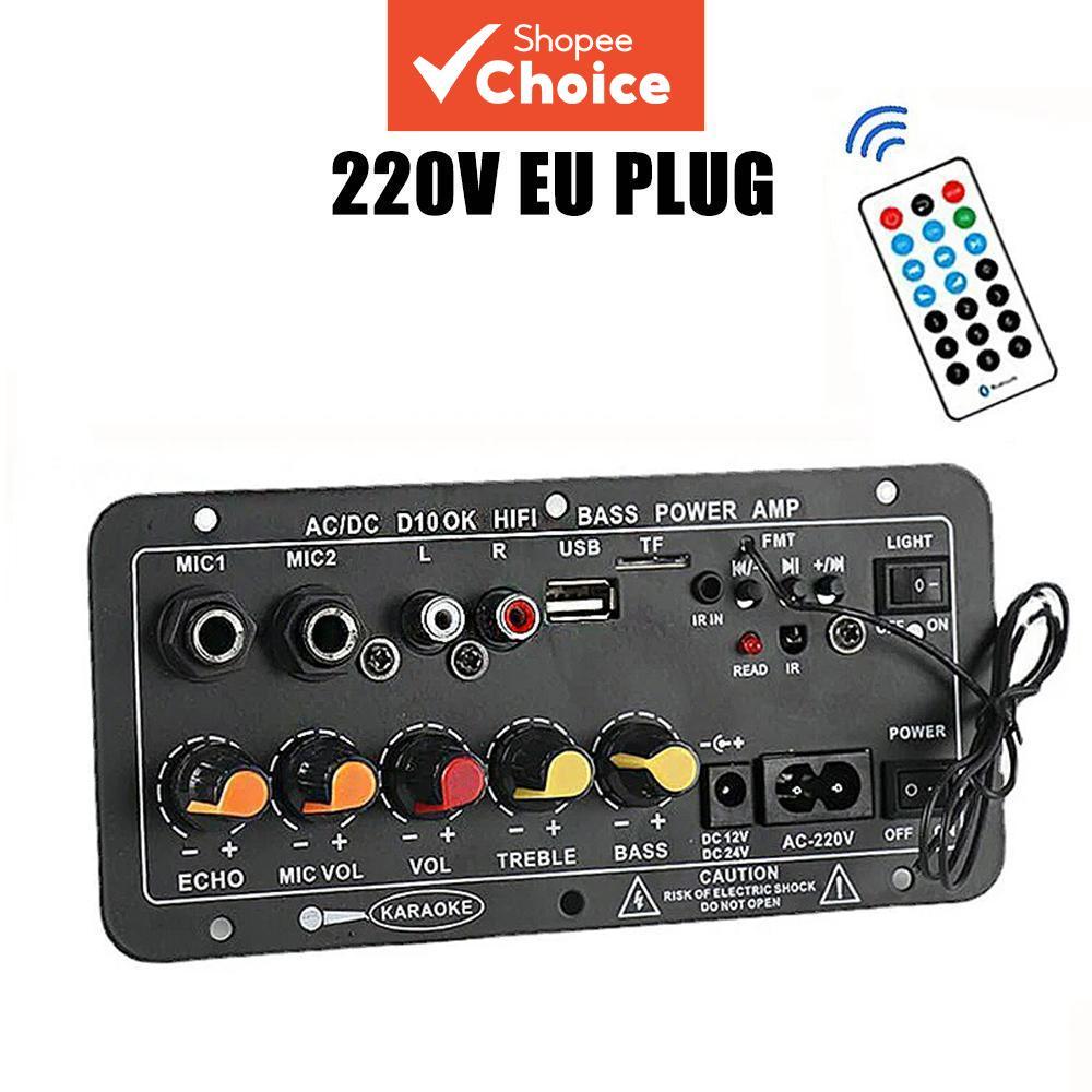 Placa Amplificadora Bluetooth Karaoke com 2 Microfones, Subwoofer Recarregável para Home Theater