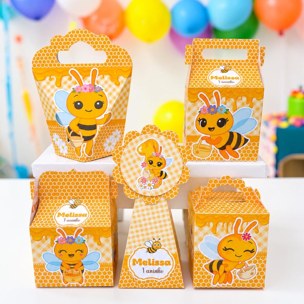 Personalizados  ABELHINHA (PEGUE E MONTE) - kit festa - lembrancinha - aniversario - caixinhas personalizadas