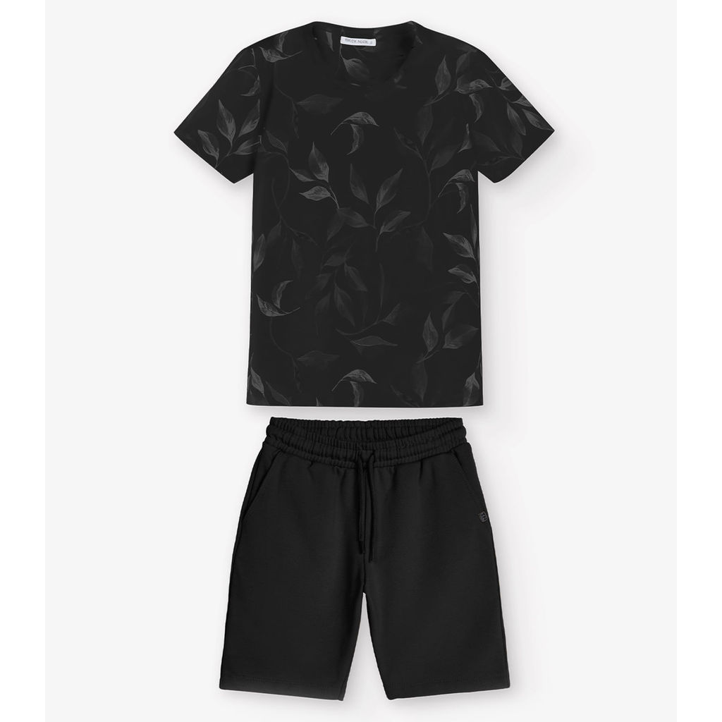 Conjunto Camiseta com Bermuda Menino Trick Nick Preto