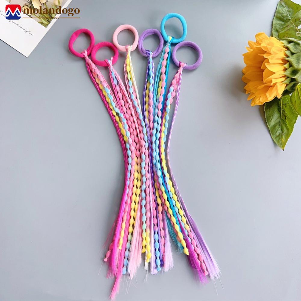 Mandogo Laços De Cabelo Elásticos Coloridos , Faixa Elástica Com Peruca Trançada Para Crianças E Adultos , Acessórios Di