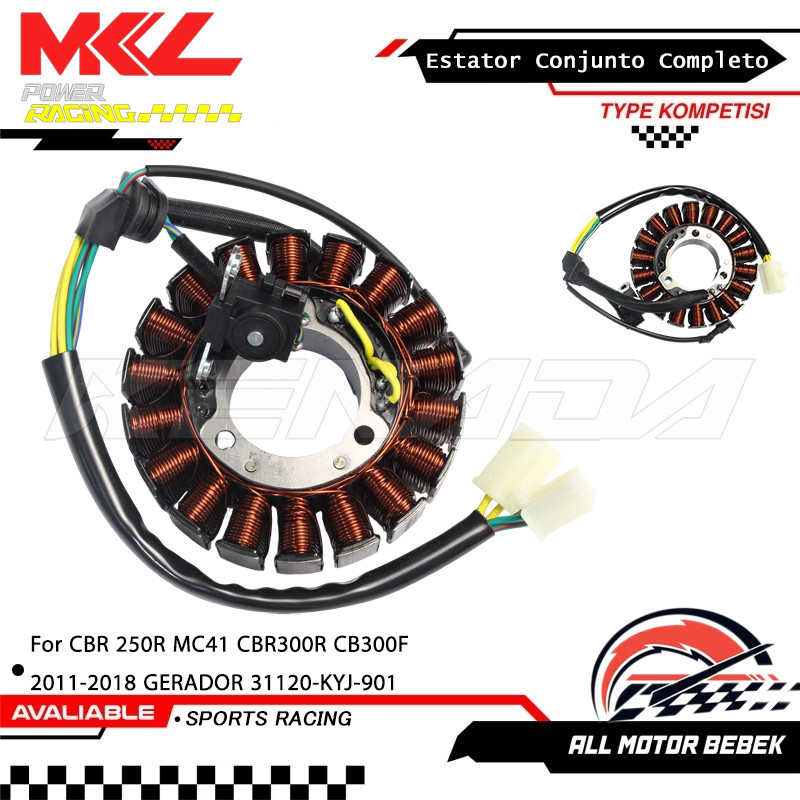 Bobina Estator Gerador Magneto Para CBR 250R MC41 CBR300R CB300F 2011-2018 Peça 31120-KYJ-901