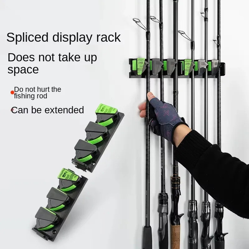 Suporte de parede para varas de pesca com adesivo 3M, suporte vertical para exibição de varas de pesca.