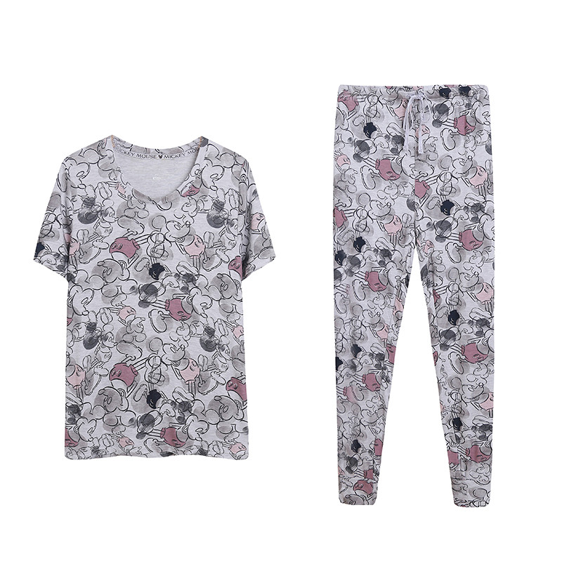 Comércio exterior senhoras dos desenhos animados Anime verão impressão completa bonito em torno do pescoço Loungewear te