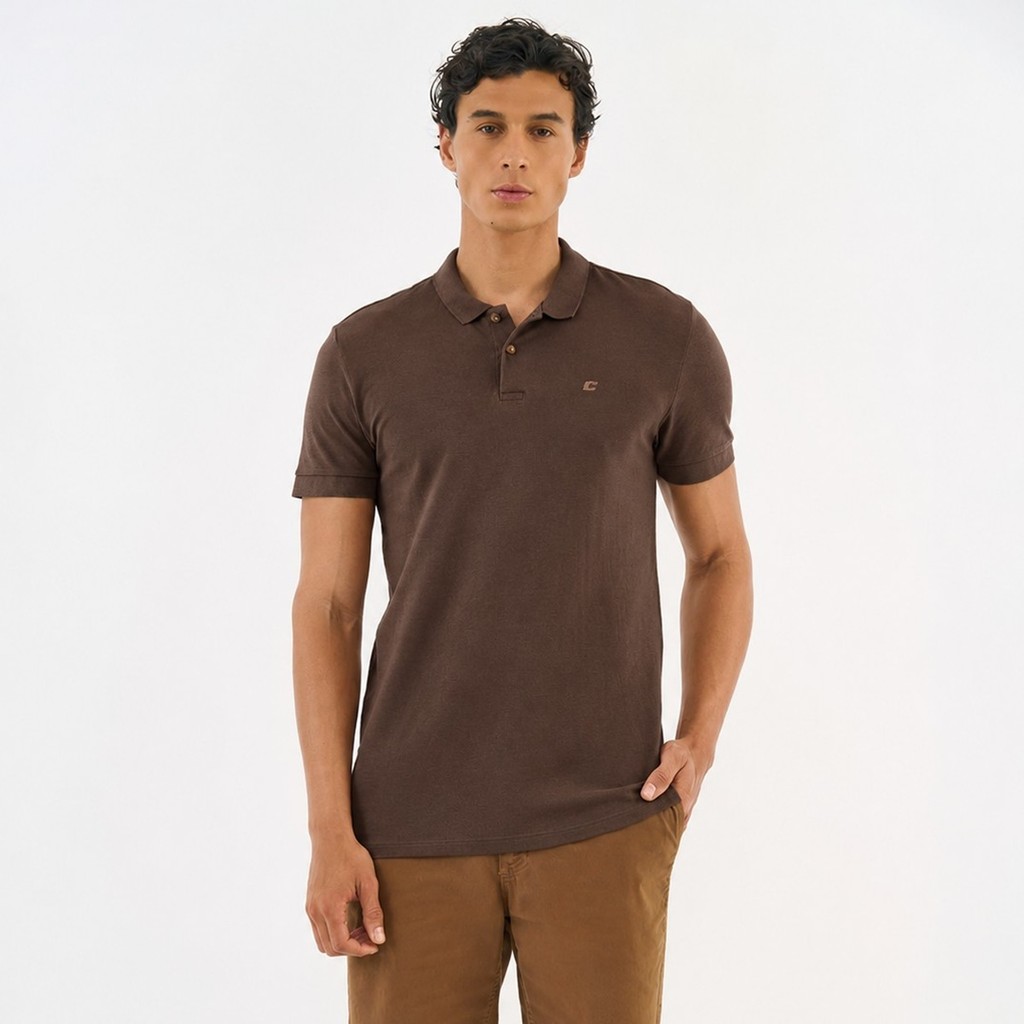 Camisa Polo Colcci Algodão Pima Peruano Marrom Roccia