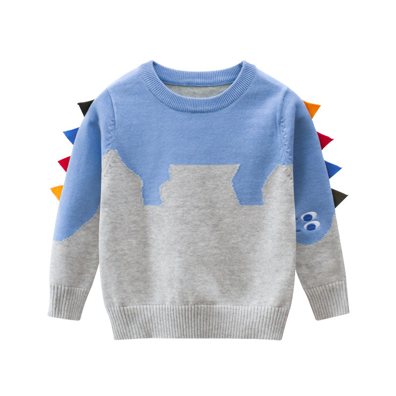 Crianças roupas infantis dos desenhos animados camisola 2026 primavera inverno novas crianças médias pequenas dinossauro