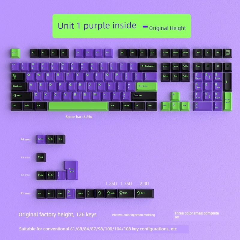 Cobra preta primeira máquina Keycap Macaron espadas Q teclado mecânico PBT moldagem por injeção dupla pequeno conjunto c
