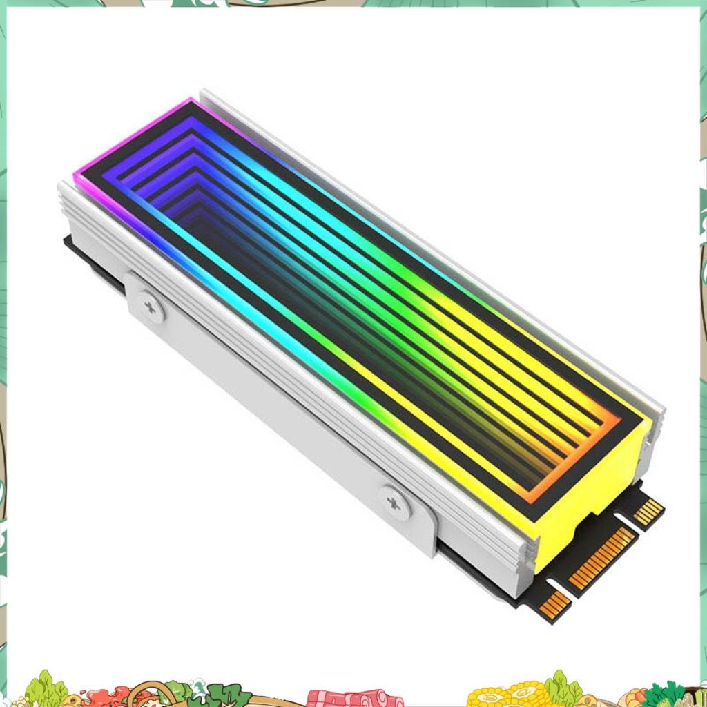2280 SSD M2 Radiador PC RGB M . 2 Nvme Cooler Dissipador De Calor Efeito Abismo Infinito Prata