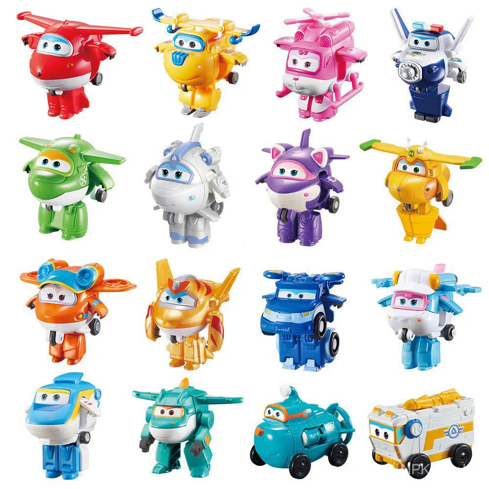36 Tipos Super Wings 2 "Escala Mini Transforming Anime Deformação Avião Robô Figuras de Ação Transformação Brinquedos Pa