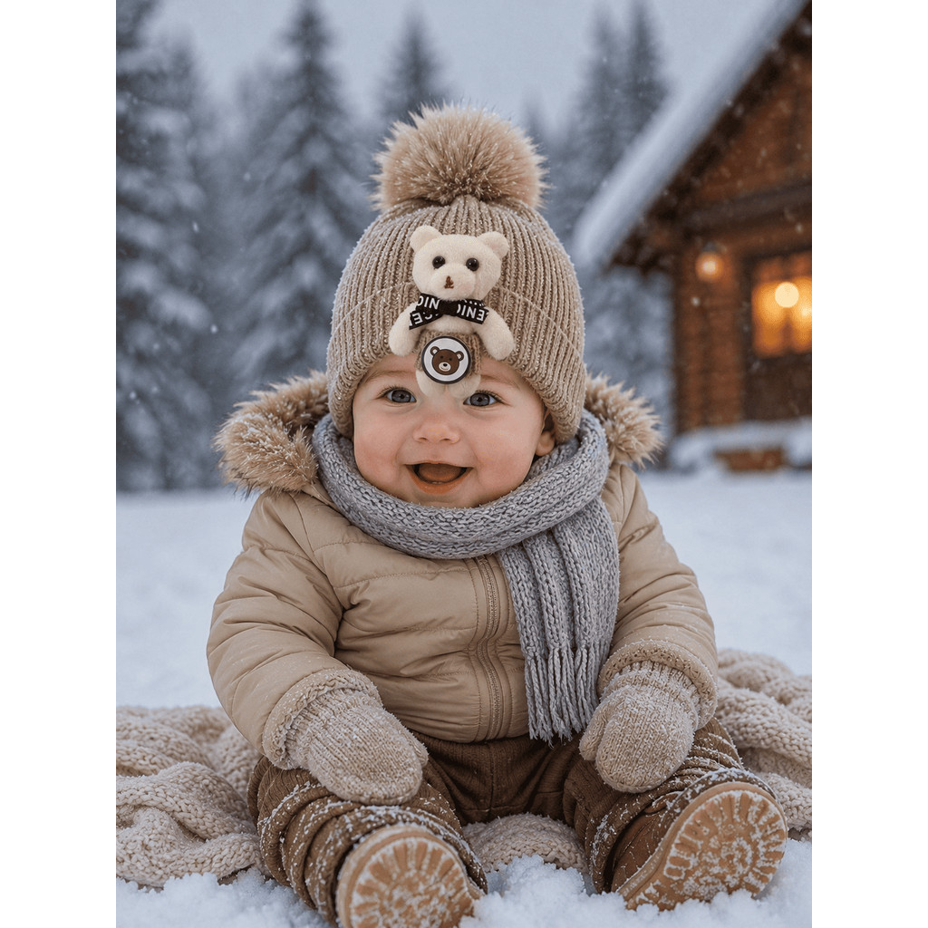 Touca Infantil Bebê Quentinha Forrada Frio Intenso touca gorro peluciada