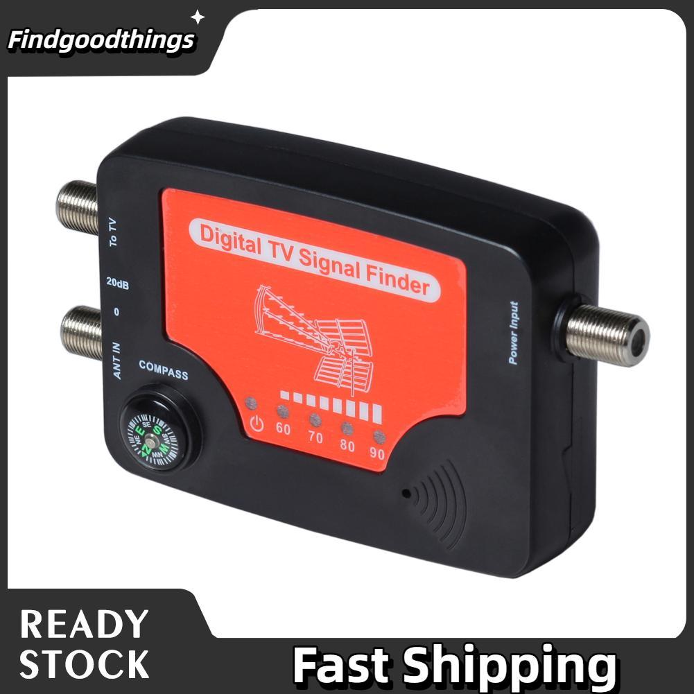 findgoodthings-br Localizador de sinal de TV Display LED Medidor de força de antena portátil com bússola e campainha de