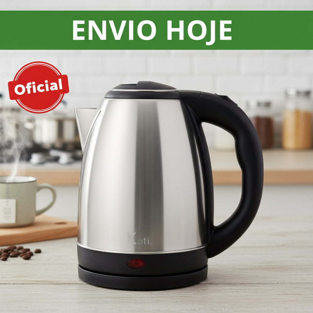 Chaleira Elétrica Inox 1.8 Litros Desligamento Automático Aquecimento Rápido
