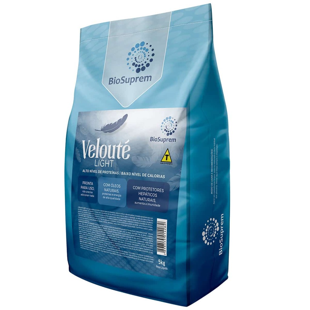 Biosuprem Velouté Light 5kg Farinhada Baixa Caloria Pássaros Trinca Ferro Curió Bicudo Canário Sabiá