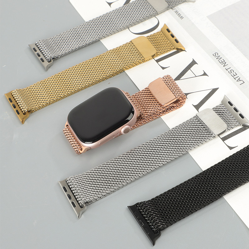 Pulseira De Metal Aço Magnético Para Smartwatch Iwatch Ultra 4 SE 3 Série 12 11 10 9 8 7 6 5 4 49 46 45 44 42 41mm