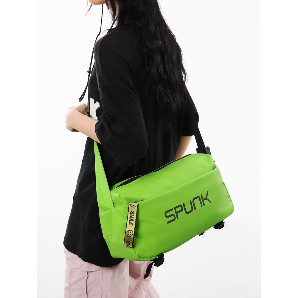 Street Wear bolsa de ombro masculina reflexiva carta mensageiro saco lazer esportes saco do telefone móvel grande capaci