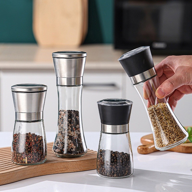 Moedor De Sal E Pimenta Manual Regulável Vidro Para Mesa De Jantar — imagem 2 de 2
