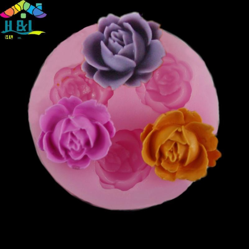 Molde De silicone Para fondant Com Flor De Rosa 3d , Decoração De Bolo , chocolate , Açúcar , Artesanato , Cozimento { t