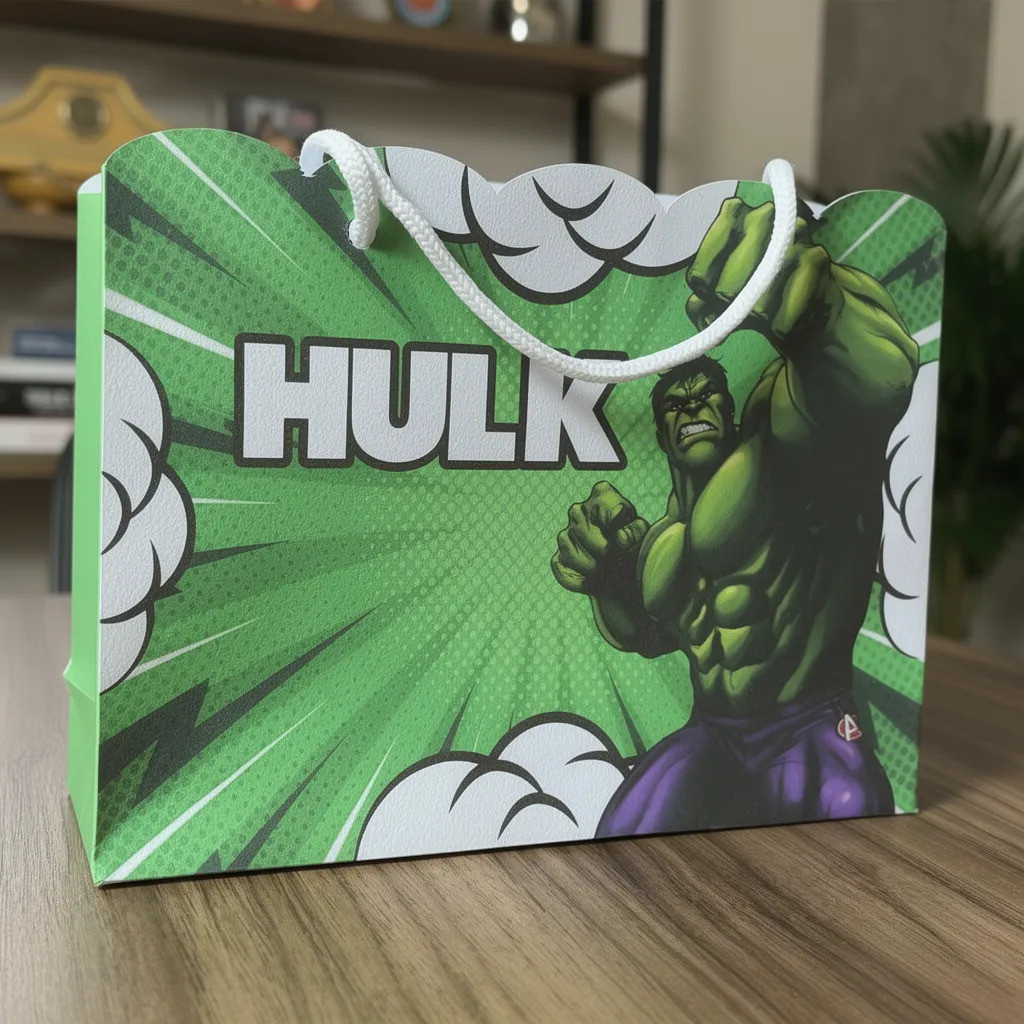 Kit Sacolinhas Surpresa Incrível Hulk Lembrancinha Bolsa (20x15x6cm) Pegue e Monte kit festa