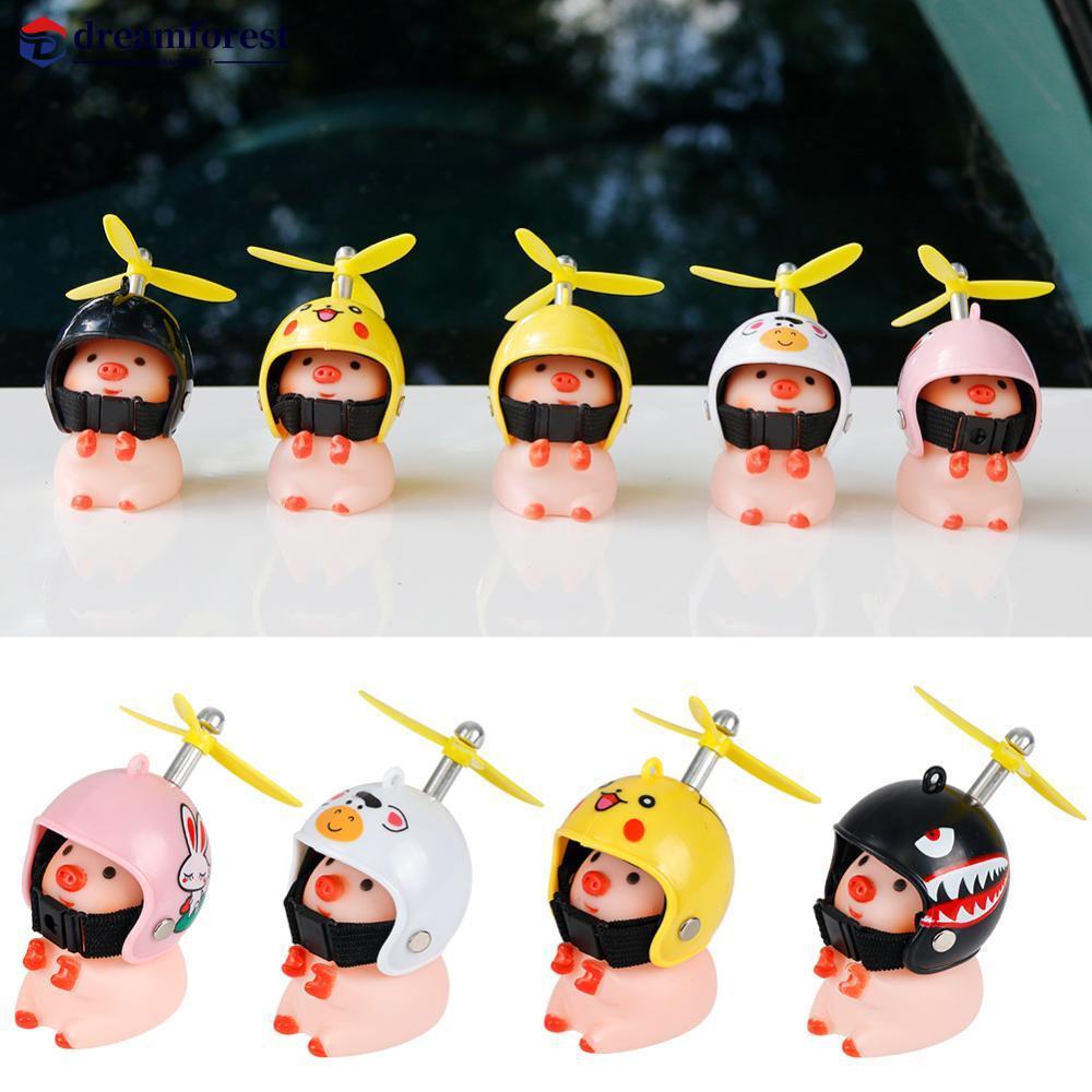 DREAMFOREST Capacete Pequeno Porco Rosa Acessórios Do Carro Vento Quebrado Bonito-Quebra Pato Auto Decoração C2J8