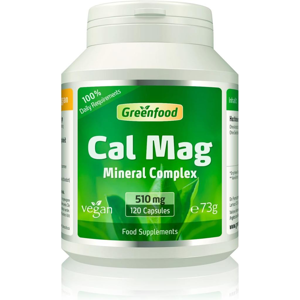 Cálcio + Magnésio, 510 mg, 120 Cápsulas - alta biodisponibilidade, na proporção ideal 2:1 (Cálcio para Magnésio). Sem ad