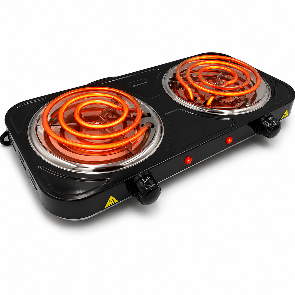Fogão Cooktop Elétrico Fogareiro 2 Bocas 2000W, Portátil 110 E 220v