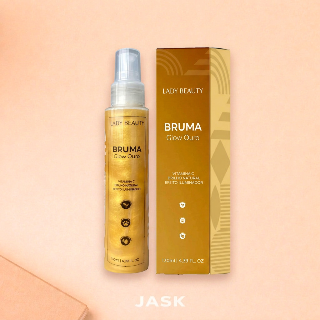 Glow Ouro Lady Beauty 130ml – Bruma Facial Que Fixa, Ilumina E Valoriza O Brilho Da Pele