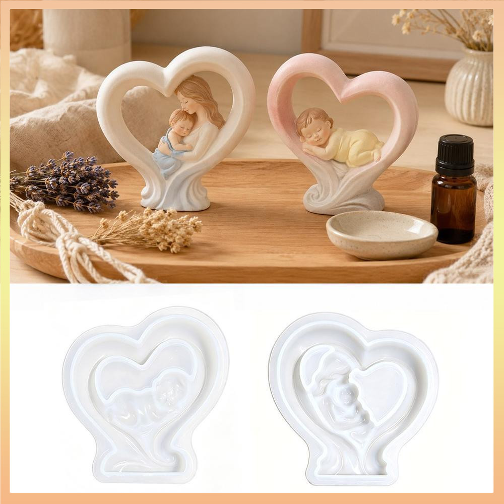 Molde De Resina De Silicone Resistente A Rasgos Ornamento De Coração Premium Flexível Altas Temperaturas Para Estúdios D