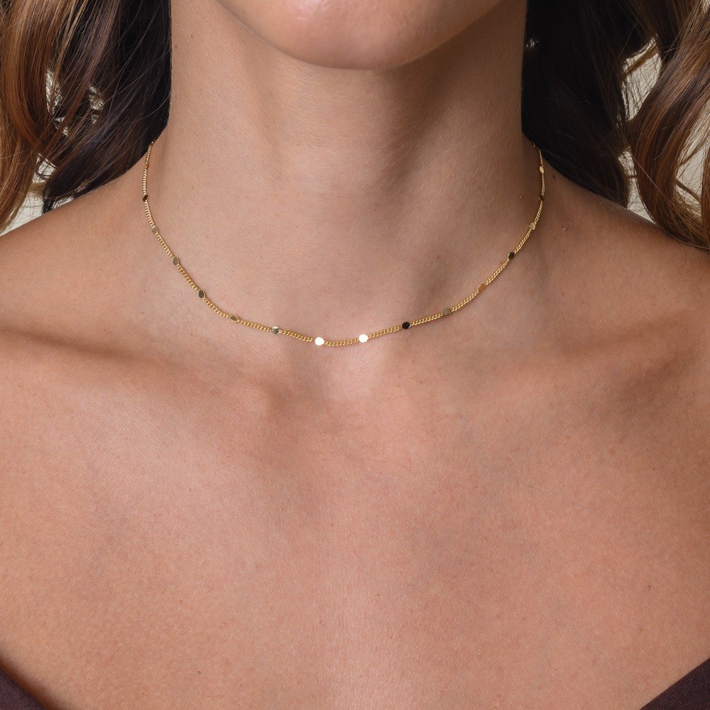 Choker Chapinhas com Banho em Ouro 18k
