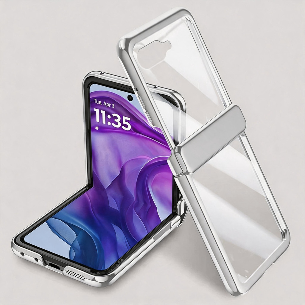 Capa Transparente Metalizada para Motorola Razr 50 Ultra / Razr 50 / Razr 60, Pe