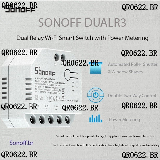SONOFF DUALR3 Dual Módulo De Relé Wi-Fi DIY MINI Interruptor De Duas Vias Medidor De Energia 2 Gang/Way Switch Tempo De