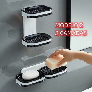 Saboneteira Simples ou Duas Camadas Caixa De Sabão Para Banheiro Com Suporte Favourite