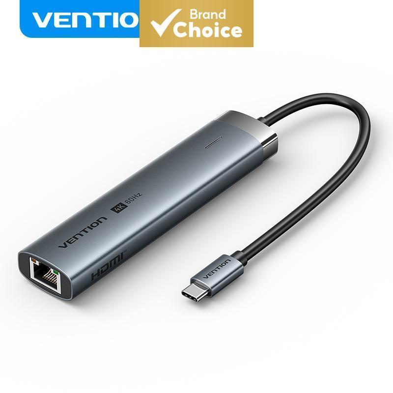 Hub USB C Vention com HDMI 4K 5 em 1 Tipo-C OTG, adaptador multiporta