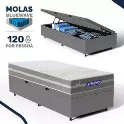 Cama Box Baú com Colchão Gazin de Molas Ensacadas One Face Air Up Solteiro 88cm