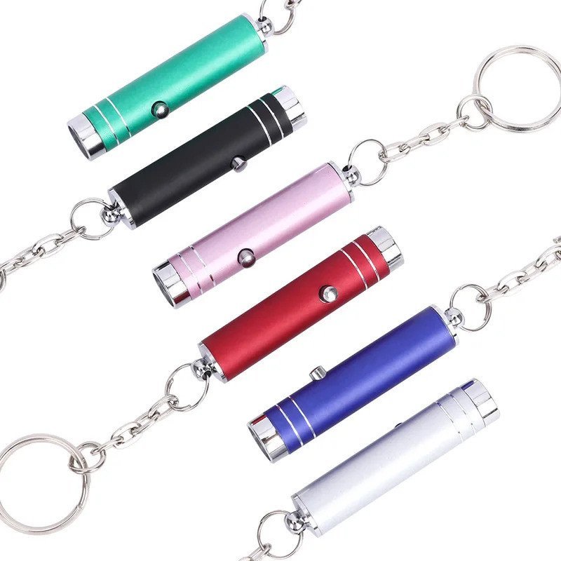 Mini Lanterna LED de Chaveiro com Luz UV |     Lanterna Portátil para Detecção de Dinheiro Falsificado |     6 opções de