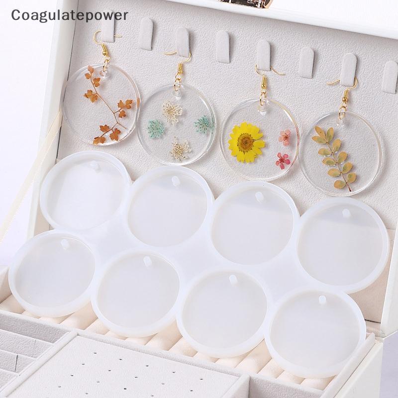 COA 8/12 Pçs Redondo Oval Pingentes Molde De Resina DIY Brincos Epóxi Encantos Silicone Para Fazer Jóias Chaveiro Tag Fu