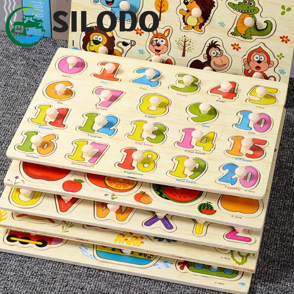 SILODO Puzzle Hand Grab Board , Brinquedos De Quebra-Cabeça 3D Montessori , Jogo Cognitivo Multifuncional Numérico