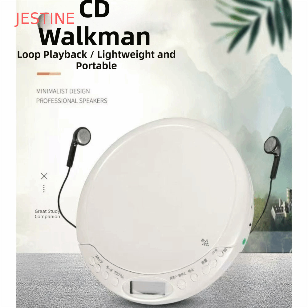 JESTINE Bluetooth Player , Tela LCD Função De Looping Leitor De CD Portátil , Porta USB Walkman