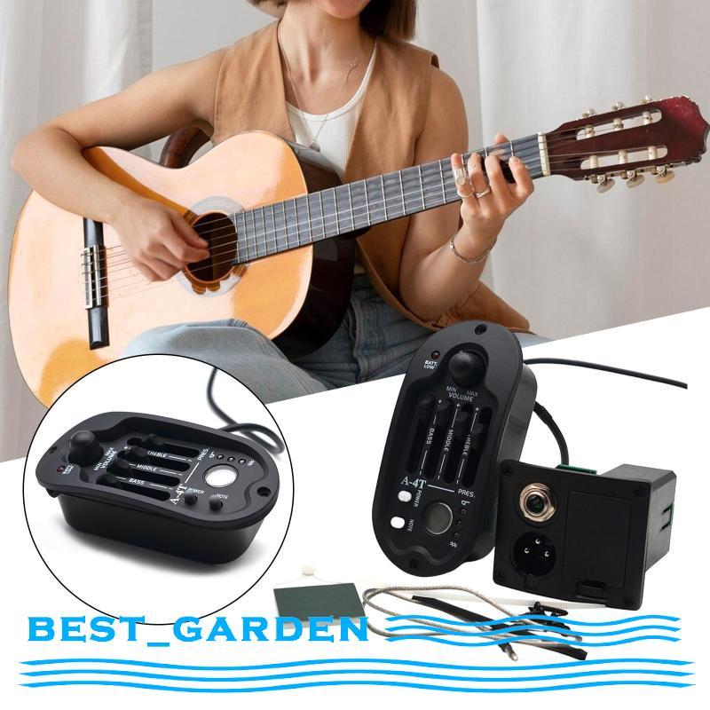 [Best_garden] Sistema De Pré-Amplificador Piezo De Guitarra , Captador Equalizador De 4 Bandas Com Saída De Áudio XLR Pa