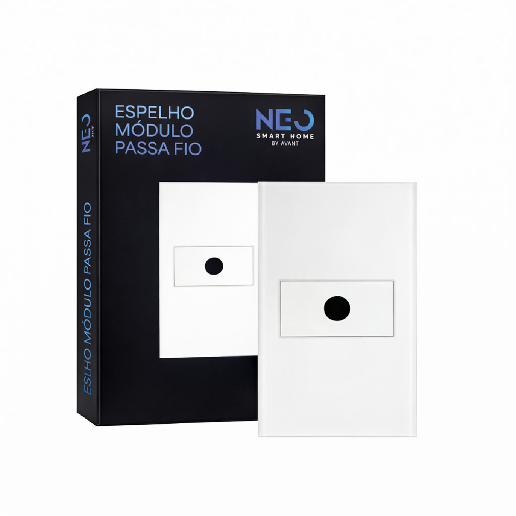 Placa Cega 4x2 4x4 ou Módulo Espelho Antena RJ45 Passa Fio Branco ou Preto Neo Avant