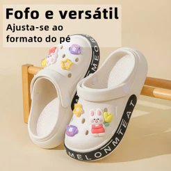 Sandália Babuche Infantil feminina EVA leve botons decorativos várias cores antiderrapante para rotinas escolares