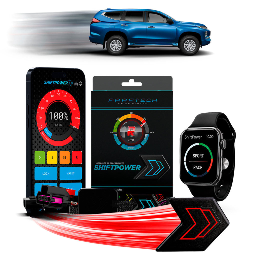 Shiftpower Chip Acelerador Tira Atraso Pedal Pajero Sport 2020 a 2025 FT-SP06+ C