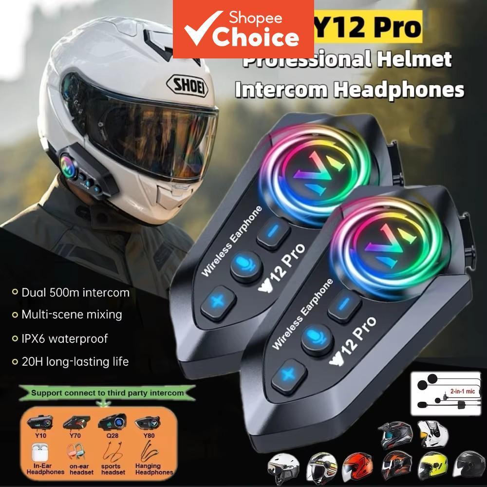 Capacete Interfone Bluetooth Assistente De Voz Compartilhamento De Música Fone De Ouvido Y12