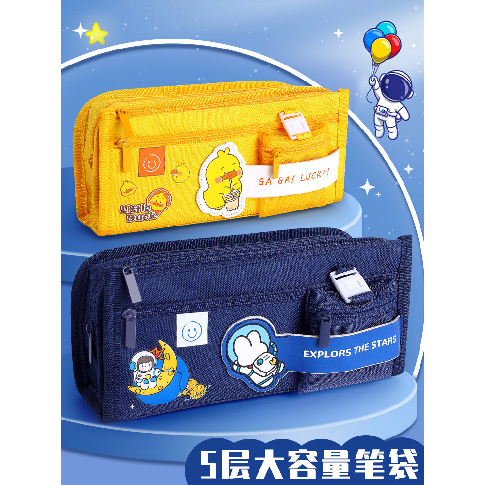 Estojo de lápis de grande capacidade para meninas Bolsa de papelaria japonesa fofa Caixa de papelaria de nicho de alto v